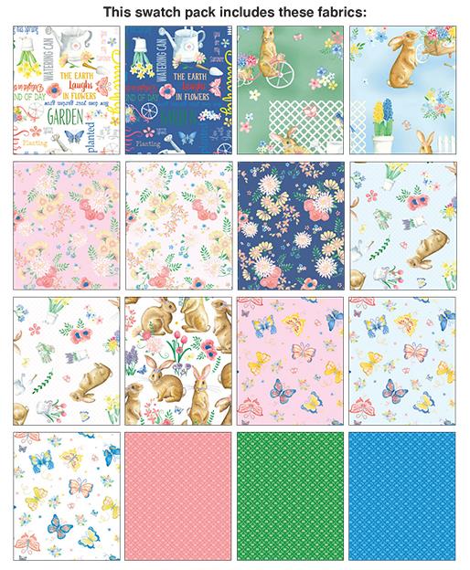 FQ Bunnies & Blossoms - Bunny Garden - green