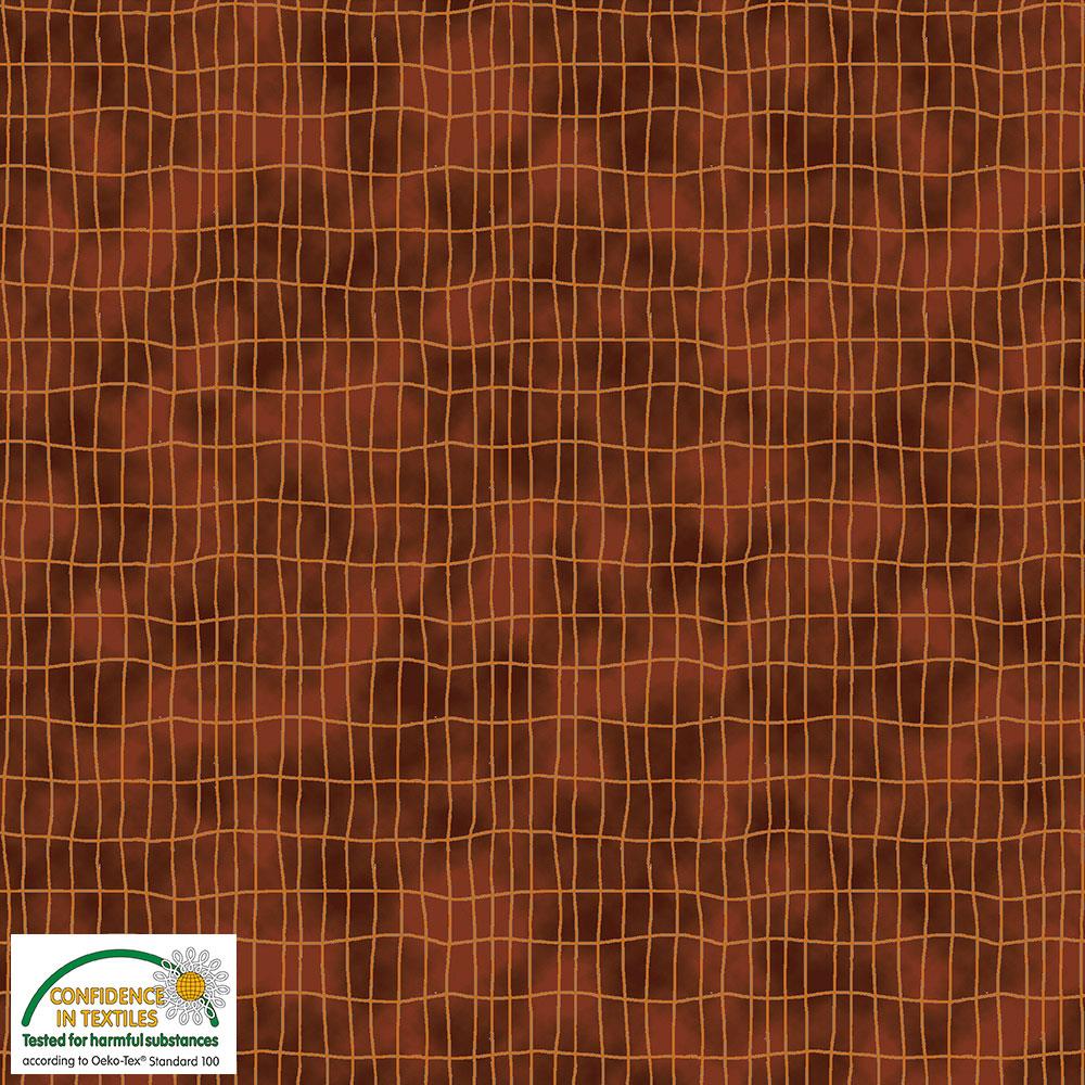 4518-020 Quilters Combination unregelmäßige Karos auf Braun