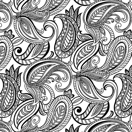 10402-99 Day & Night Paisley White/Black