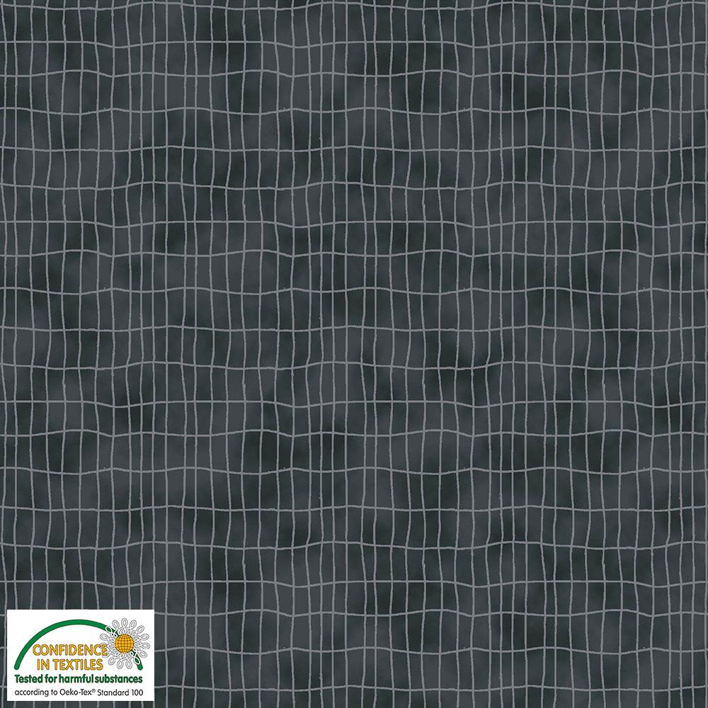 4518-022 Quilters Combination unregelmäßige Karos auf Dunkelgrau