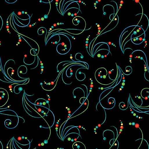 Peacock Symphony Swirl Black 