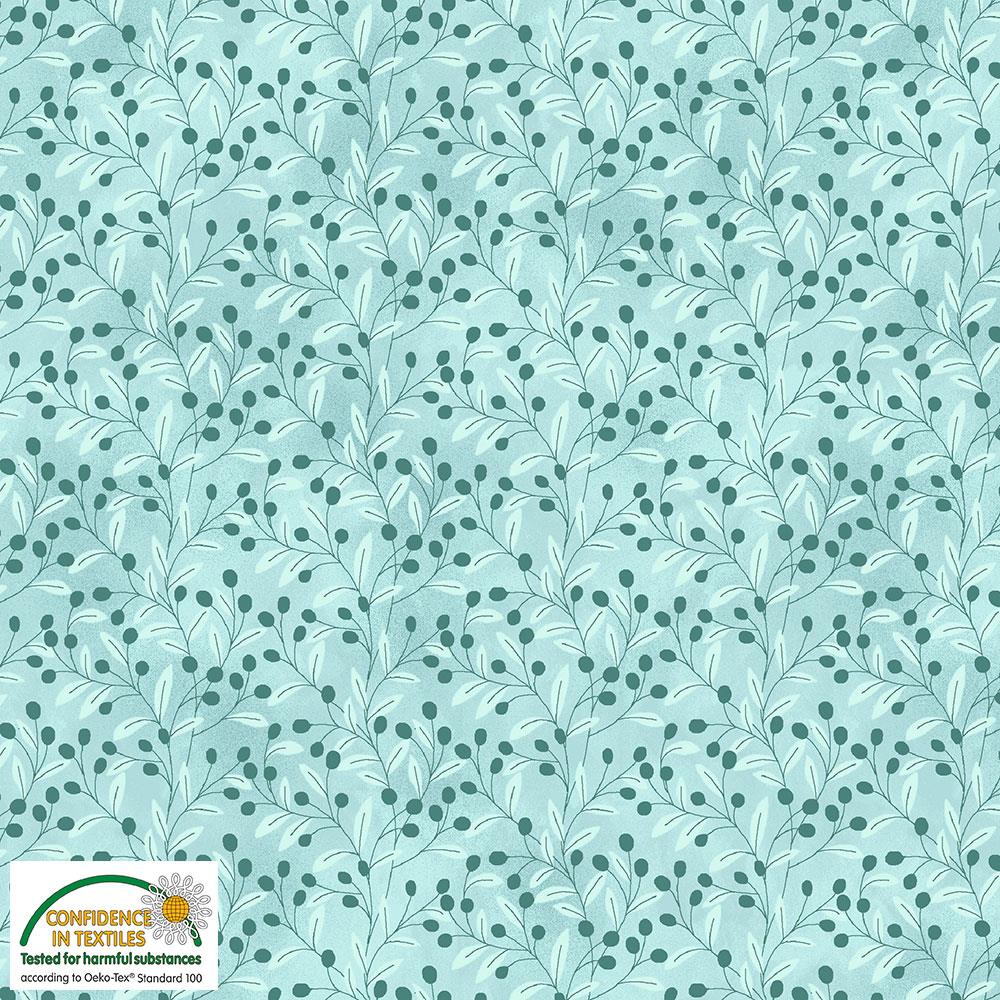 4518-074 Quilters Combination kleine Zweige mit Beeren auf Mint