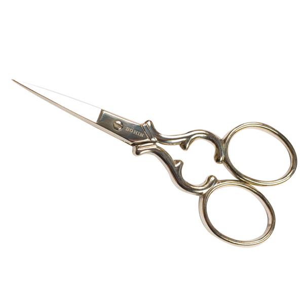EMBROIDERY SCISSORS HEART - silver 9 cm