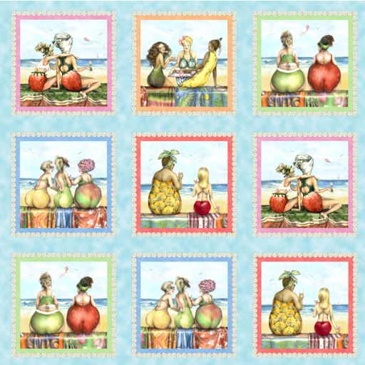 Fruit Ladies - Beach Ladies blue Block