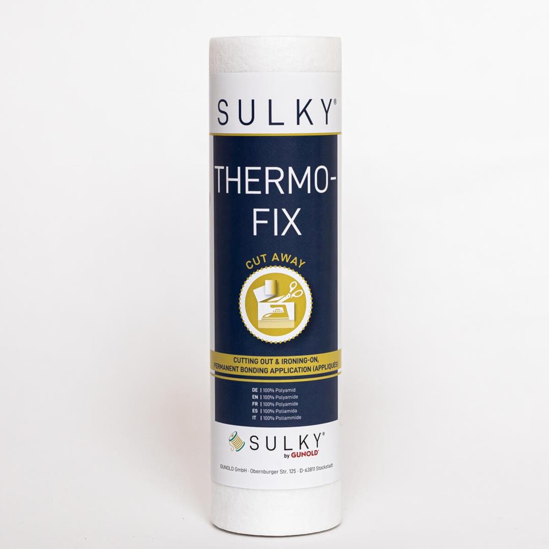 Sulky Thermofix: Film Termoadesivo In Fibra Di Colla Per Applicare Patch E Ricami - Rotolo 25cm X 5m, Bianco/Nero
