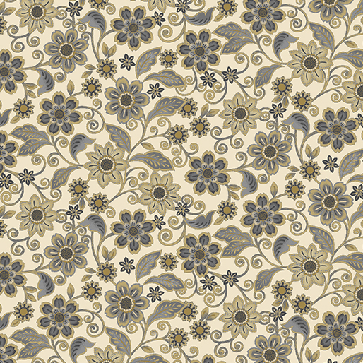 Quilt Barn Prints, Lancaster Cream/Smoke