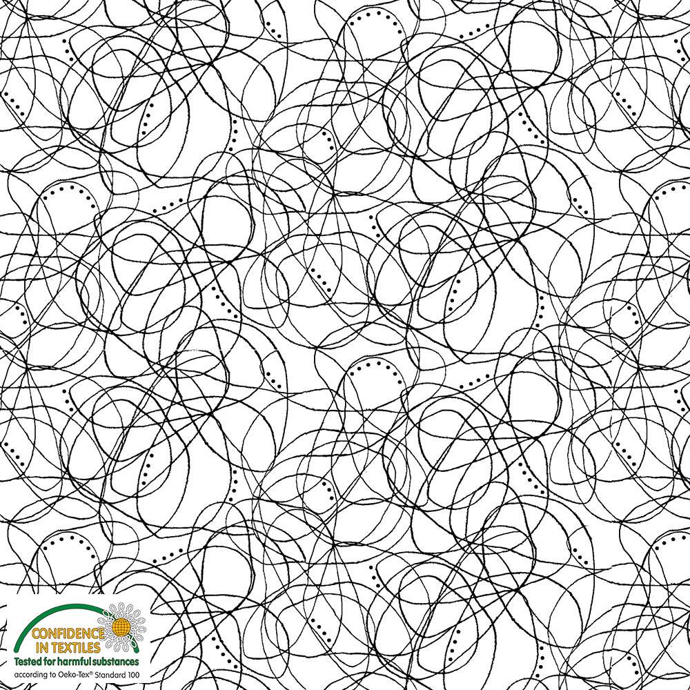 Quilters Combination schwarze Schlingen auf Weiß