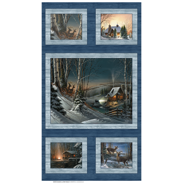 12329-55-sm Seasons, Winter Season Panel Blue/Multi