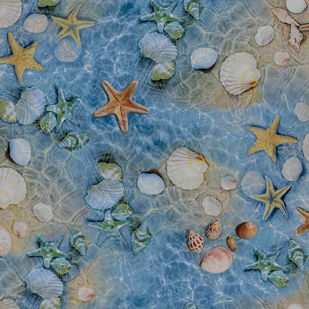 Beach blue SHELLS & STARFISH