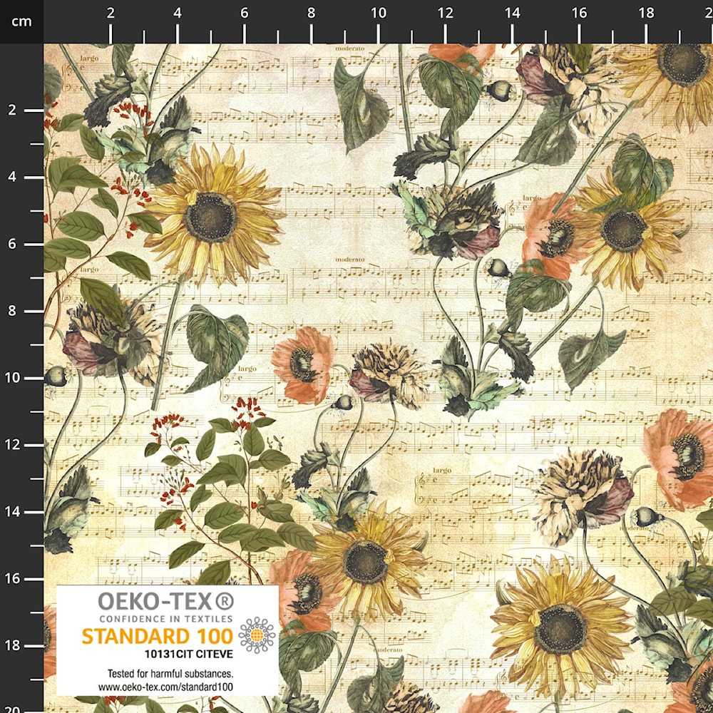 Classically Yours - Sunflower, Poppies and Staves