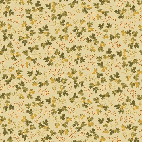 Acorn Harvest - Leaves on cream