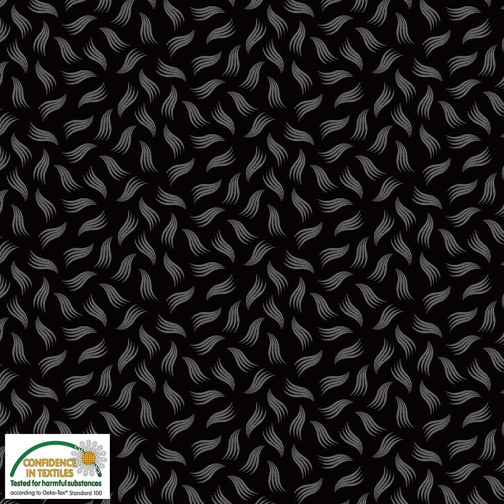 4518-030 Quilters Combination hellgrauer Schweif auf Schwarz