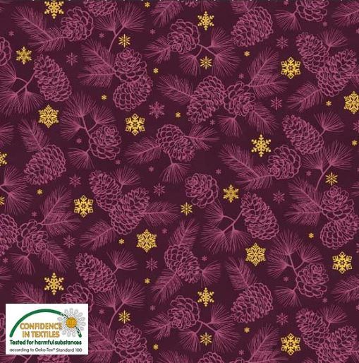 4598-012 Gold Shimmer, pinecone burgundy