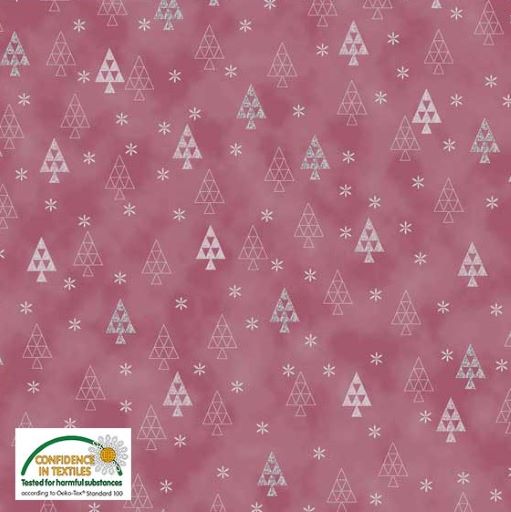 4598-422 Christmas is near - Fir trees dusky pink