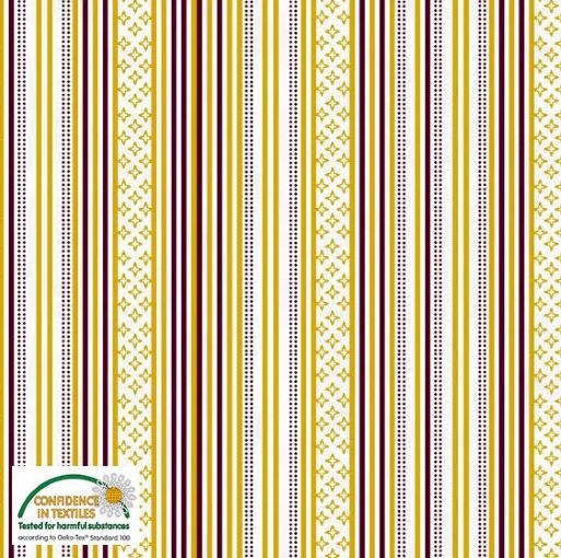 4598-008 Gold Shimmer, Stripes burgundy