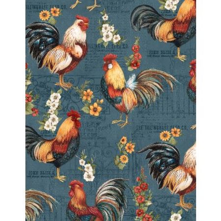 Chicken all over teal