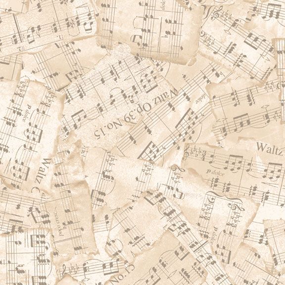 Music tan 108" Premium Quilt Back