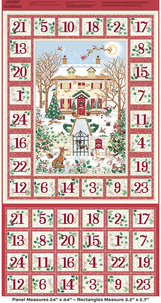 Country Christmas Advent Calender Red