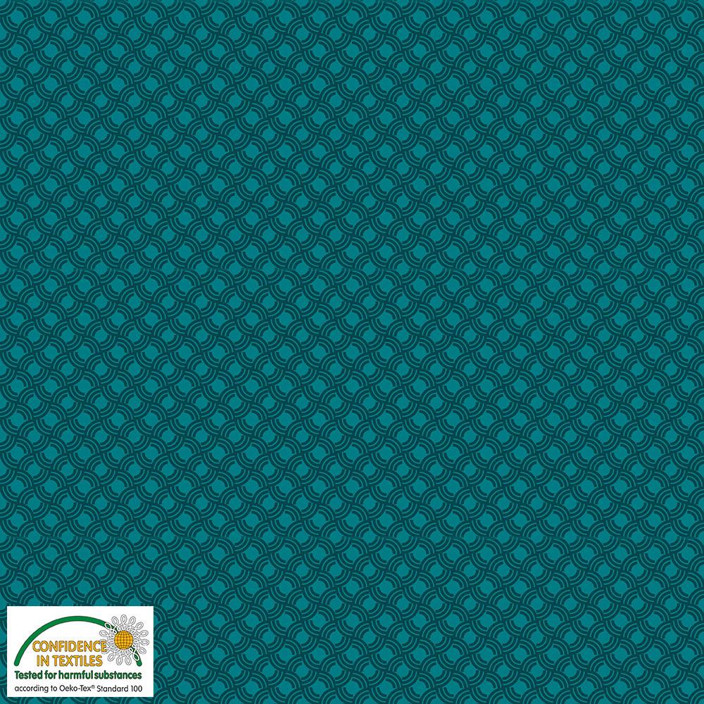 4518-033 Quilters Combination schwarze Halbkreisornamente auf Smaragd