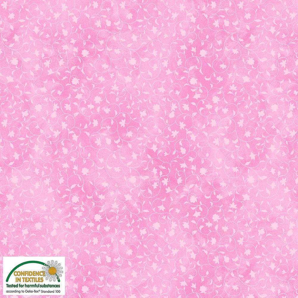 4518-061 Quilters Combination hellrosa Blättchen und Blüten auf Rosa