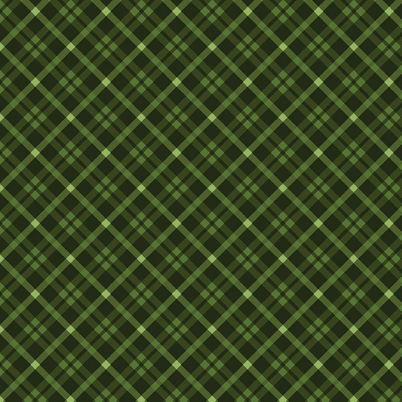 Autumn Cats, Plaid Season Green