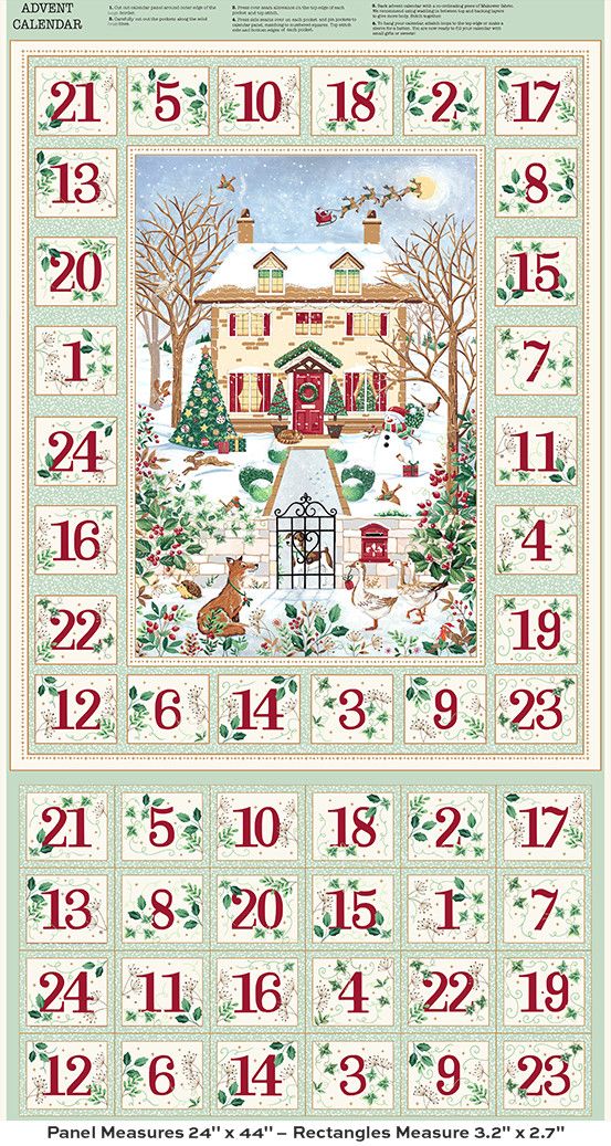 Country Christmas Advent Calender Cream